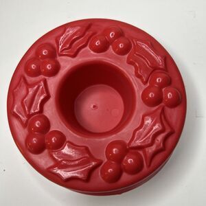 Vintage Gelatin Mold Red Christmas Wreath Shape FLAW heavy wear